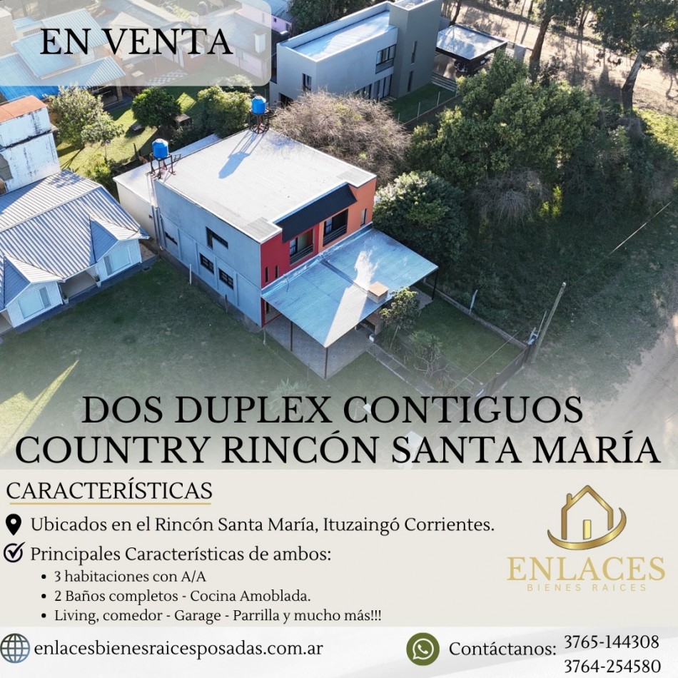 En venta 2 duplex en Rincon Santa Maria 
