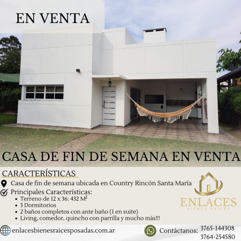 Casa en venta de 3 dormitorios en Rincon Santa Maria 