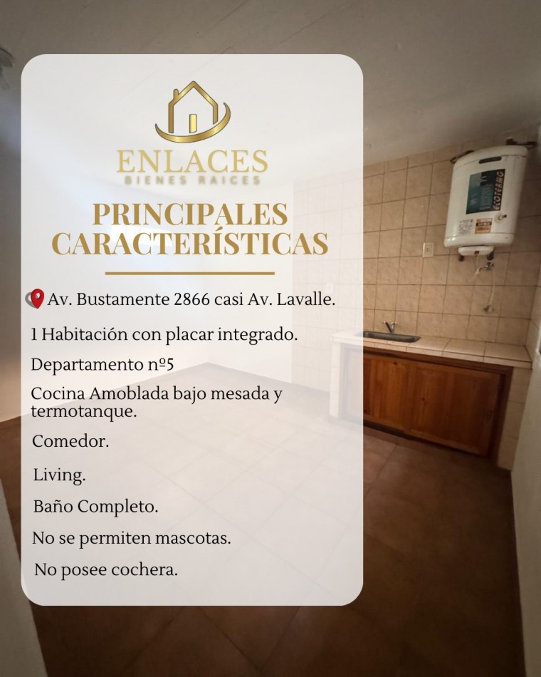 Departamento de 1 dormitorio en alquiler